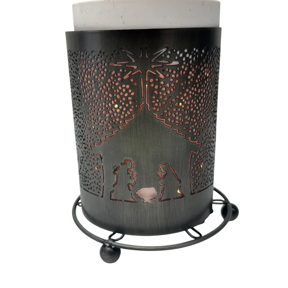 Scentsy Core Glowing Full Sz‎ Warmer, 3 Wraps Loom+Nativity+Halloween+Stand HTF
